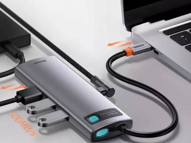هاب تایپ سی 8 پورت بیسوس مدل HUB Docking Station WKWG000103
