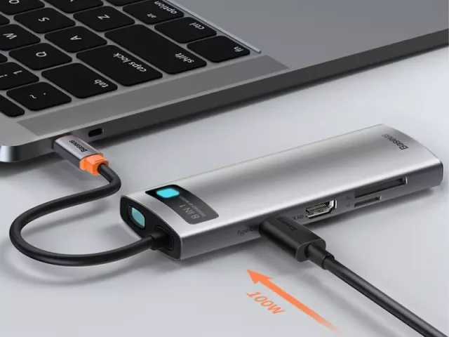 هاب تایپ سی 8 پورت بیسوس مدل HUB Docking Station WKWG000103