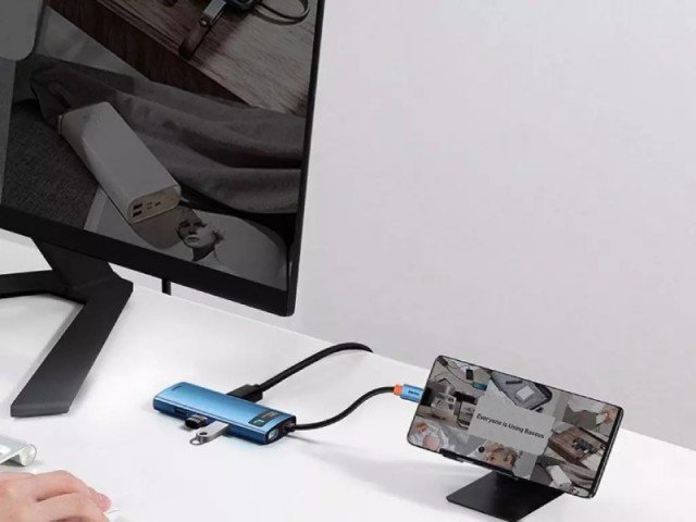 هاب تایپ سی 8 پورت بیسوس مدل HUB Docking Station WKWG000103