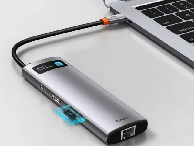هاب تایپ سی 8 پورت بیسوس مدل HUB Docking Station WKWG000103