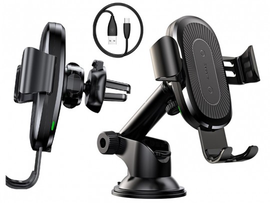 پایه نگهدارنده و شارژر وایرلس بیسوس  مدل Osculum Type Wireless Charger Gravity Car Mount