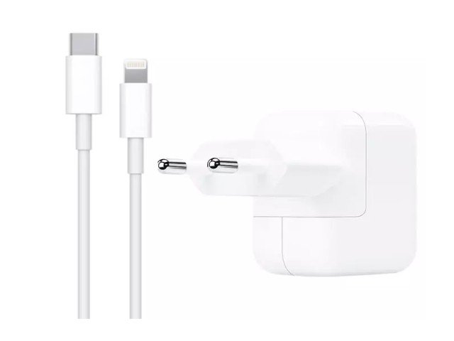 شارژر دیواری و کابل اصلی اپل مدل Apple 30W USB-C Power Adapter With USB-C To Lightning Cable