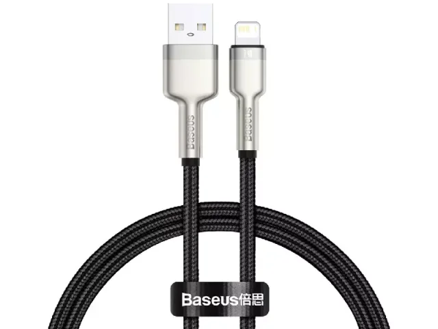 کابل فست شارژ لایتنینگ بیسوس مدل Cafule Metal Lightning Cable 2.4A CALJK-A به طول 1 متر
