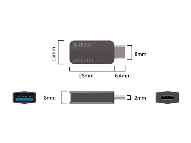 مبدل Type-C به USB3.1 اوریکو مدل  ORICO CTA2 Type-C to USB-A OTG Adapter