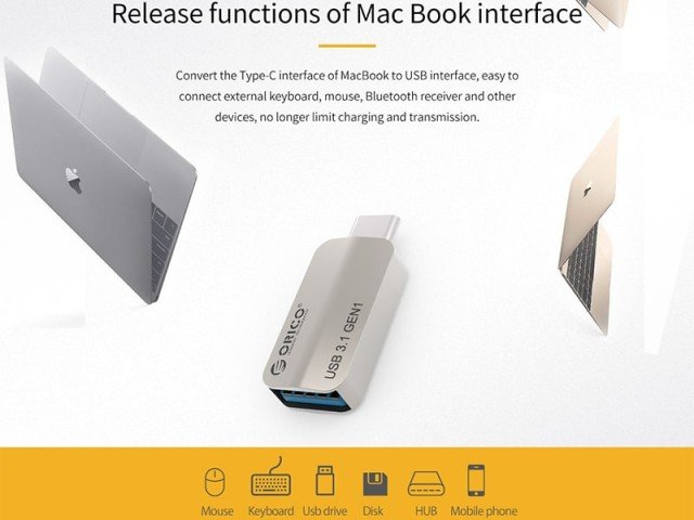مبدل Type-C به USB3.1 اوریکو مدل  ORICO CTA2 Type-C to USB-A OTG Adapter