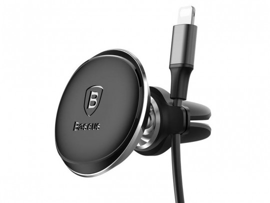 پایه نگهدارنده مگنتی و جاکابلی موبایل بیسوس  مدل Magnetic Air Vent Car Mount With Cable Clip