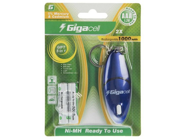 باتری نیم قلمی قابل شارژ گیگاسل مدل 1000mAh بسته 2 عددی