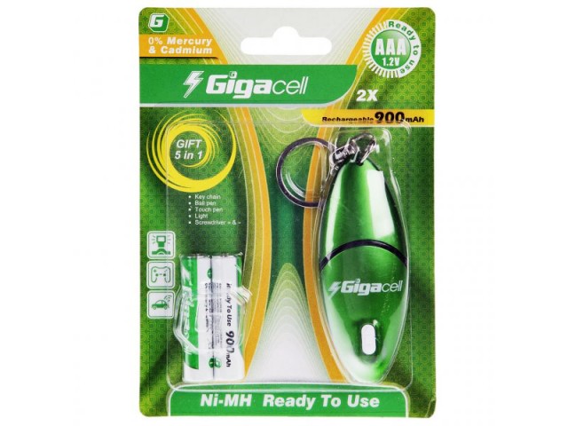 باتری نیم قلمی قابل شارژ گیگاسل مدل 900mAh بسته 2 عددی