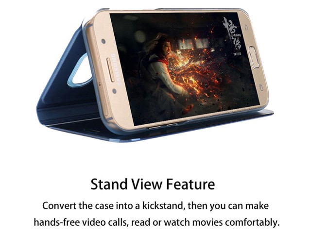 کیف کلاسوری سامسونگ مدل Clear View Standing مناسب برای گوشی موبایل J3 2017