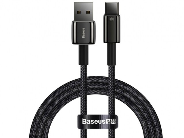 کابل سوپر فست شارژ تایپ‌سی به یواس‌بی یک متری بیسوس Baseus Fast Chaging Data cable Type-C 66W CATWJ-B01 Gold