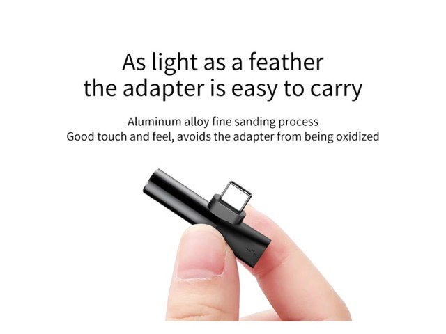 مبدل تایپ سی به  تایپ سی و جک 3.5MM صدا بیسوس مدل Audio Converter L41 Type-C To 3.5mm