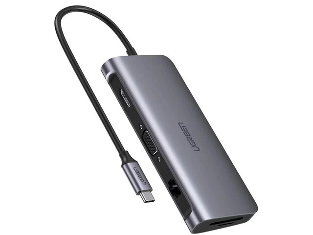 هاب تایپ سی 9  پورت  یوگرین مدل  CM179 70490 9-in-1 type C multifunctional adapter