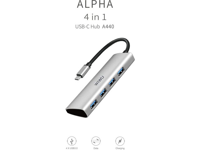 قیمت هاب تایپ سی چهار پورت یو اس بی فلزی ویوو Wiwu Alpha 440 4 In 1 Compatible Type-C
