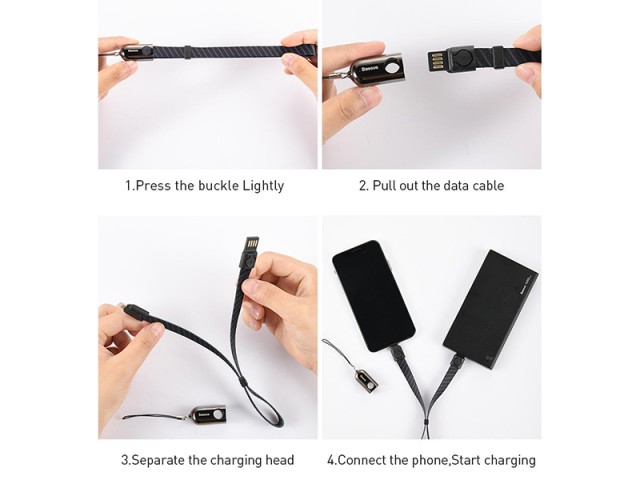 کابل تبدیل USB به لایتنینگ بیسوس مدل Gold Collar Series Data Cable USB For iP