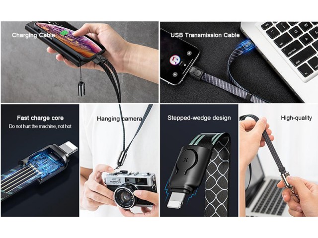 کابل تبدیل USB به لایتنینگ بیسوس مدل Gold Collar Series Data Cable USB For iP