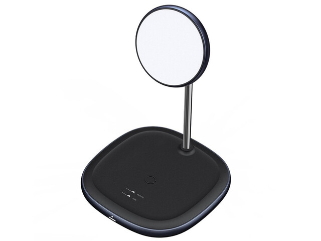 پایه نگهدارنده مگنتی و شارژر وایرلس بیسوس Baseus Swan 2-in-1 Wireless Magnetic Charger 20W WXSW-C01