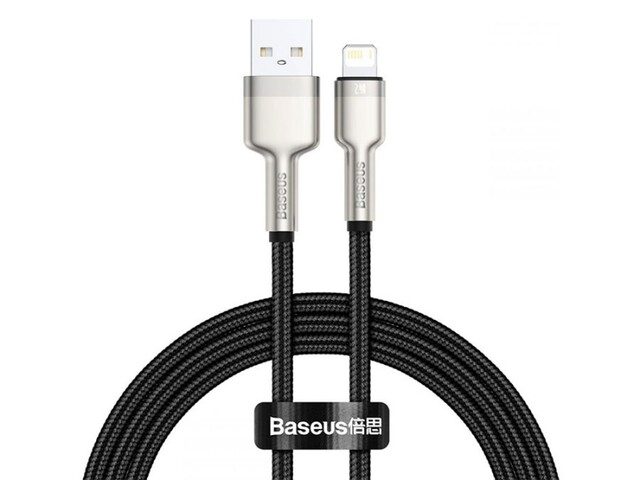 کابل شارژ سریع و انتقال داده لایتنینگ بیسوس Baseus Cafule Metal Lightning Cable 2m 2.4A