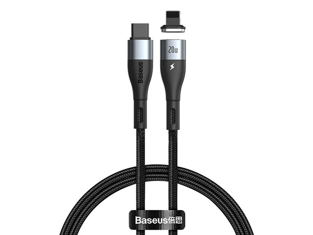 کابل آهنربایی تایپ سی به لایتنینگ سریع بیسوس Baseus Zinc Magnetic Type-C to iP PD 20W Cable 1m