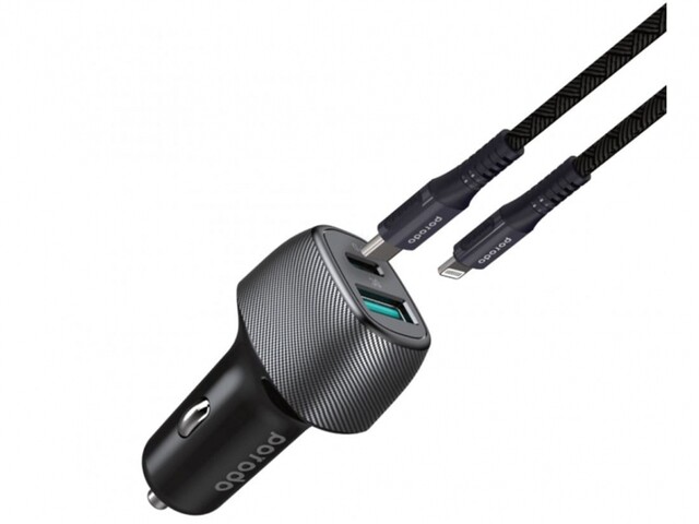 شارژر فندکی فست شارژ ماشین تایپ سی 38 وات پورودو PD-DC26-BK