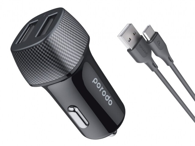 شارژر فندکی فست شارژ ماشین پورودو PD-34CCV2C-BK