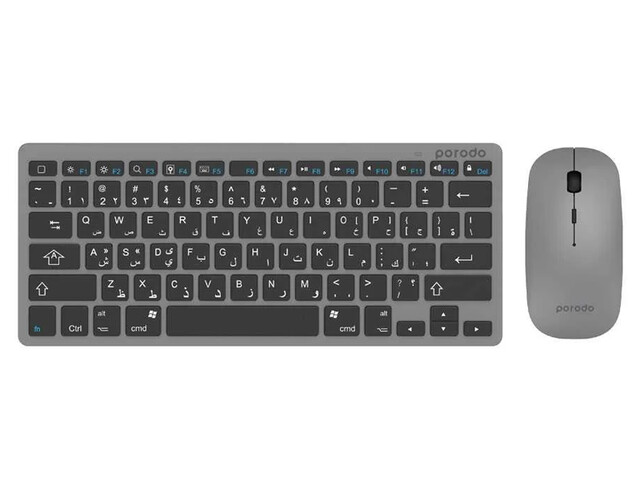 موس و کیبورد بی‌سیم پرودو Porodo Bluetooth Keyboard with Mouse PD-BTKBMCO-GY