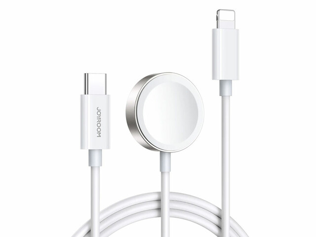 شارژر مغناطیسی اپل واچ دوکاره جویروم JOYROOM  S-IW005 Iwatch Magnetic wireless charger/lightning cable