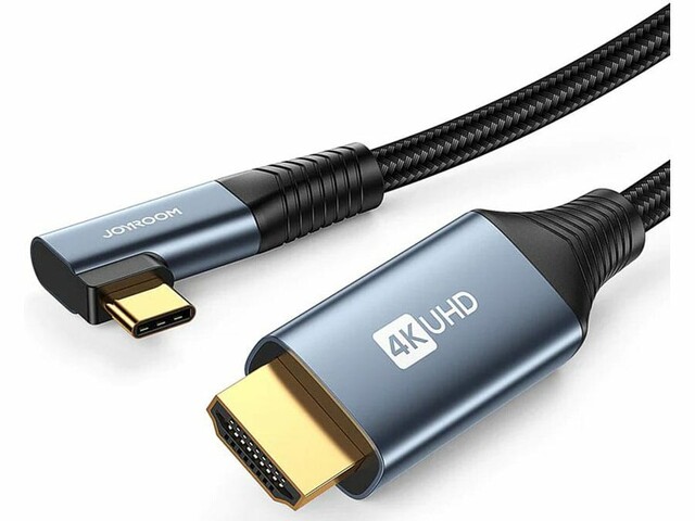کابل تایپ‌سی به اچ‌دی‌ام‌آی جویروم 2 متری JOYROOM Type-C to HDMI 4K Elbow Cable SY-20C1