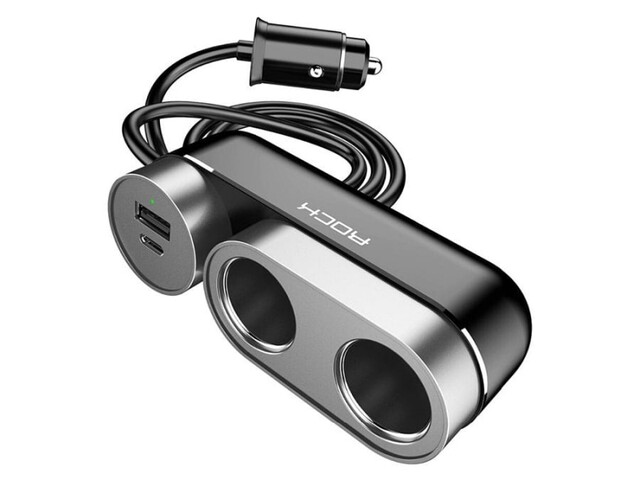 شارژر فندکی فست شارژ ماشین تایپ سی راک RCC-0137