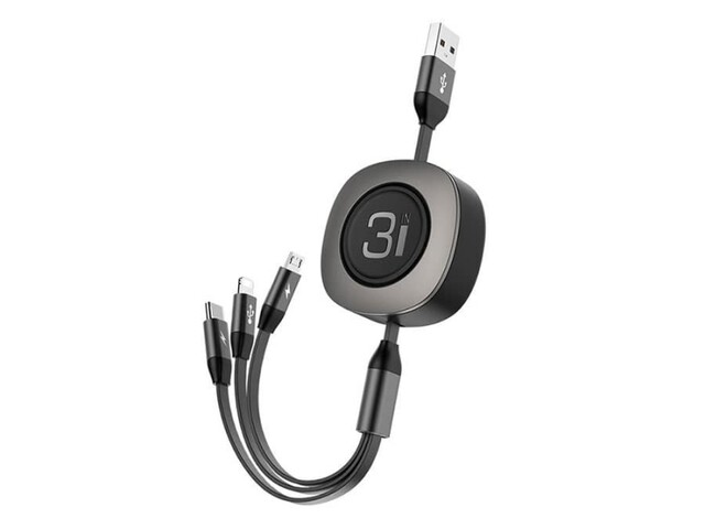 کابل شارژ سه سر راک Rock G3 3in1 Charge &amp; Sync Cable 120cm