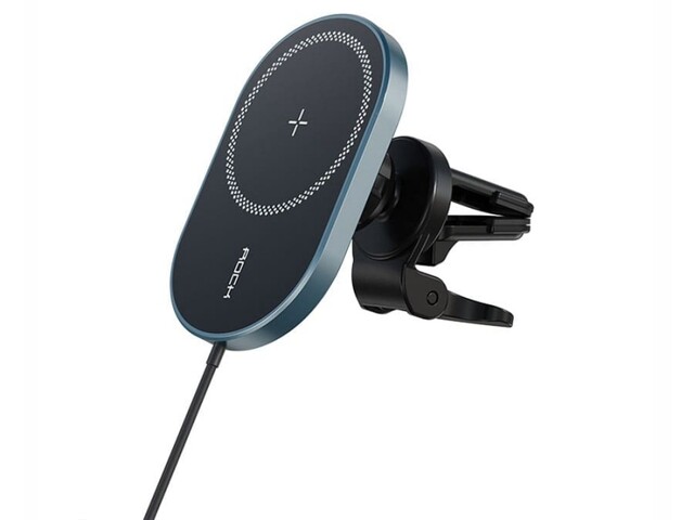 پایه نگهدارنده و شارژر وایرلس مگنتی داخل خودرو راک Rock W36 Q1 Apple Magnetic Car Charger