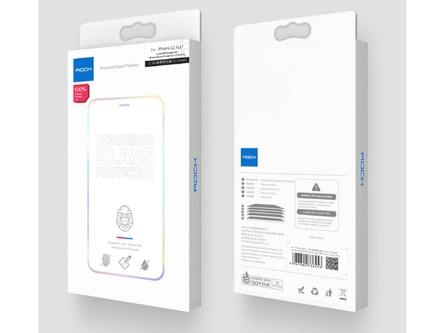 محافظ صفحه شیشه ای دوتایی راک آیفون Rock Glass 2.5D Protector iPhone 12/12 Pro