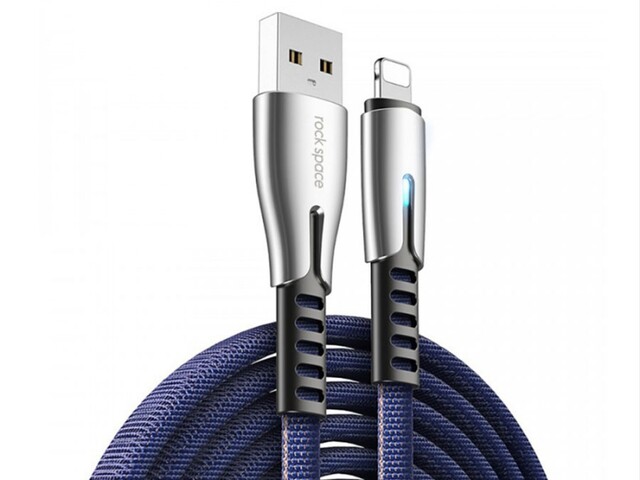 کابل شارژ و انتقال داده لایتنینگ راک Rockspace M2 Lightning RCB0670 Cable 1.2M