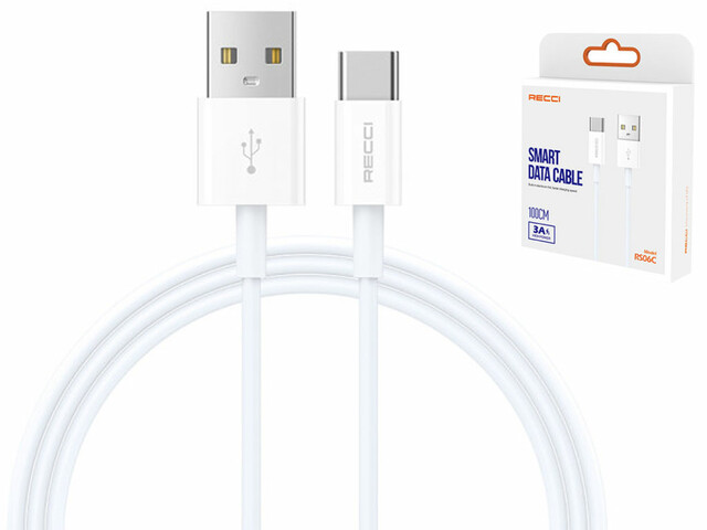 کابل شارژ سریع یو اس بی به تایپ سی 3 آمپر یک متری رسی RS06C