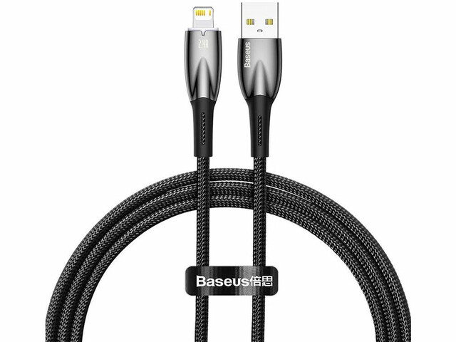 کابل شارژ لایتنینگ 2.4 آمپر یک متری بیسوس Baseus Glimmer Fast Charging Data Cable CADH000201
