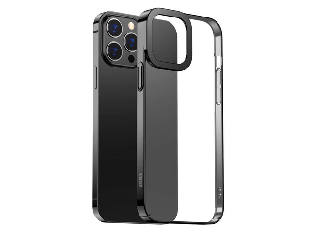 قاب محافظ شفاف آیفون 13 پرومکس بیسوس Baseus Case Transparent Electroplating Cover iPhone 13 Pro Max ARMC000512