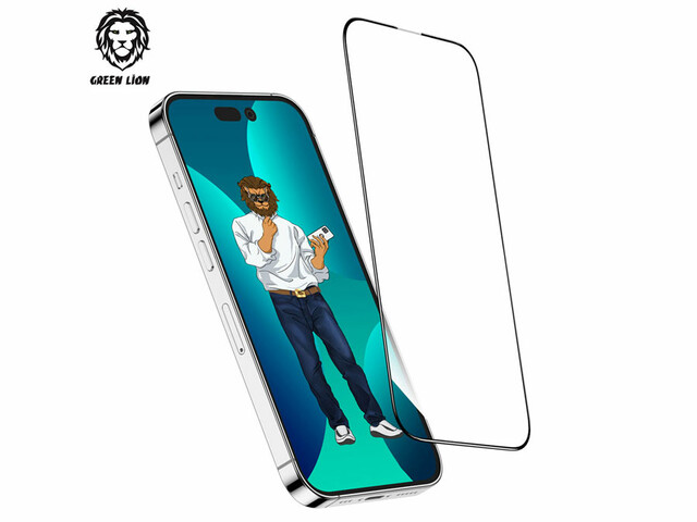 گلس آیفون 14 پرومکس تمام شیشه ای گرین Green Lion GN9HSGL14PM Glass iPhone 14 Pro Max
