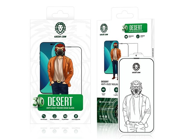 محافظ صفحه نمایش شیشه ای آیفون 14 پرو گرین Green iphone 14 Pro 3D Desert Glass