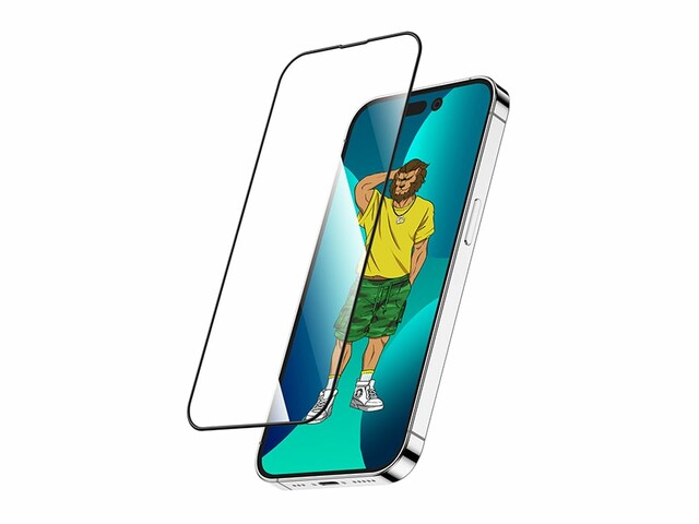 محافظ صفحه نمایش شیشه ای آیفون 14 پرو مکس گرین Green iphone 14 Pro Max 3D Silicone+ Full Curved &amp; HD Glass