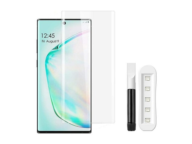 محافظ صفحه نمایش شیشه ای یو وی سامسونگ نوت 10 پلاس گرین Green Samsung Note 10 Plus 3D Curved Round Edge UV Glass