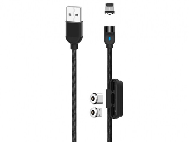 کابل شارژ سریع سه سر ایکس‌او به طول یک متر XO 3 IN 1 magnetic cable NB128