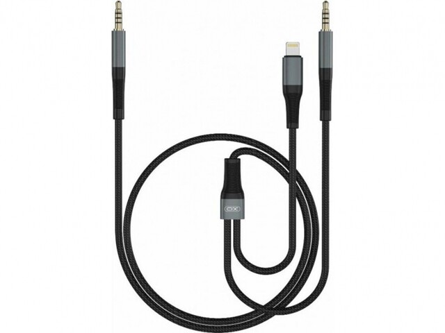 کابل صدای دو سر جک 3.5 میلی‌متری ایکس‌او XO 3.5mm To Lightning + 3.5mm Audio Cable XO-NB178A