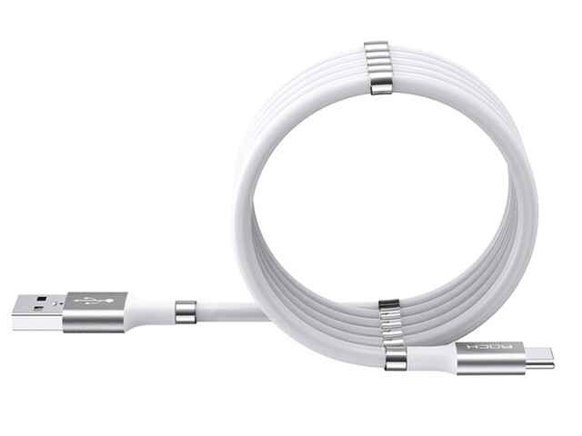 کابل شارژ و انتقال داده تایپ سی راک Rock Magnetic Silicone Type-C Cable 1.8M