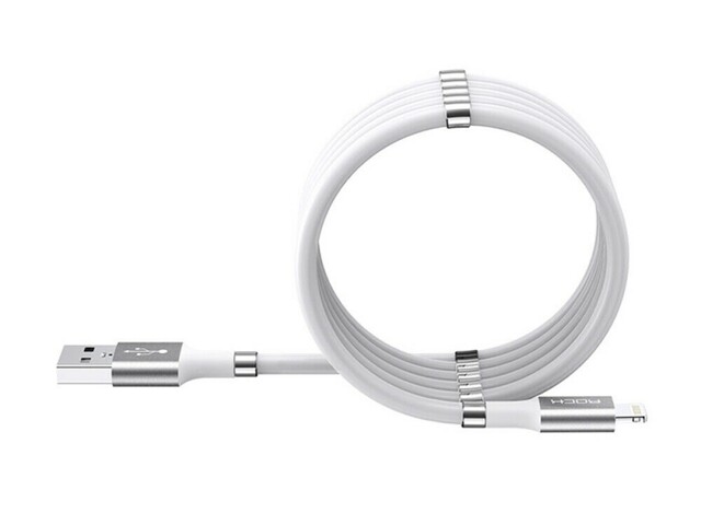 کابل شارژ و انتقال داده لایتنینگ راک Rock Magnetic Silicone Lightning Cable 1.8M