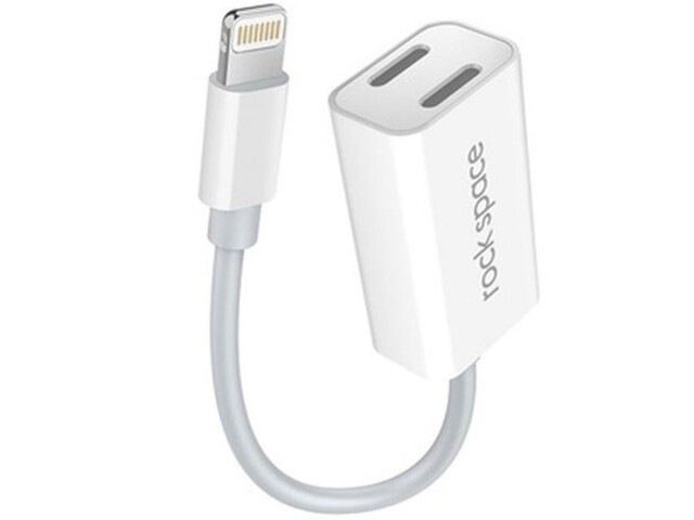 کابل شارژ و صدا دوتایی لایتنینگ راک Rock Lightning Charge Audio 2in1 CableII