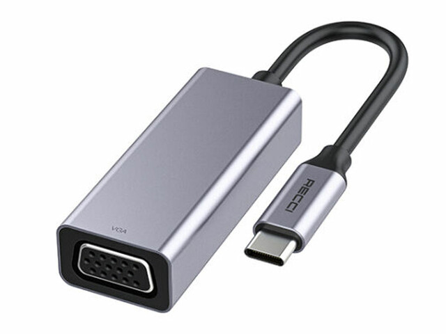 مبدل تایپ سی به وی جی ای رسی Recci Type-C to VGA HUB RH12