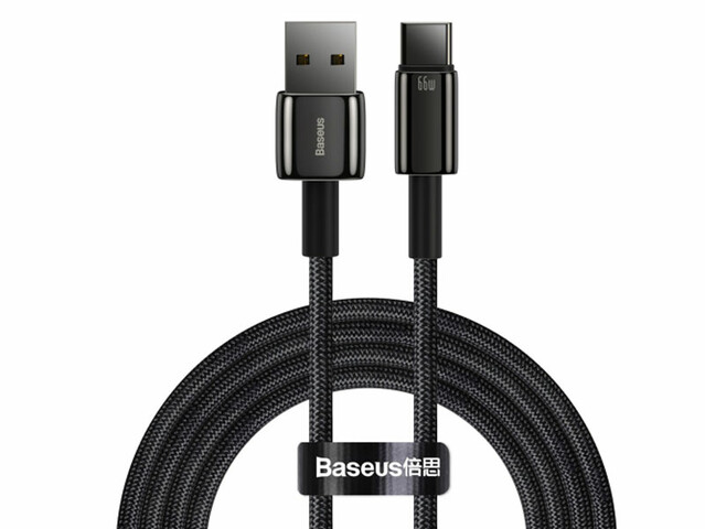 کابل سوپر فست شارژ شارژ یواس‌بی به تایپ‌سی 66 وات  2 متری بیسوس Baseus CATWJ-C01 Type-C Charge Cable 2M
