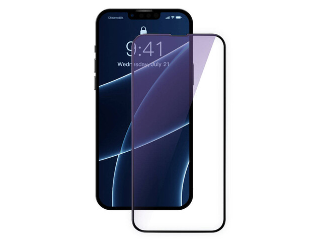 گلس تمام صفحه شیشه ای آیفون 13 مینی ضد اشعه بیسوس(پک 2 تایی)  Baseus Apple iPhone 13 Mini glass SGQP010301