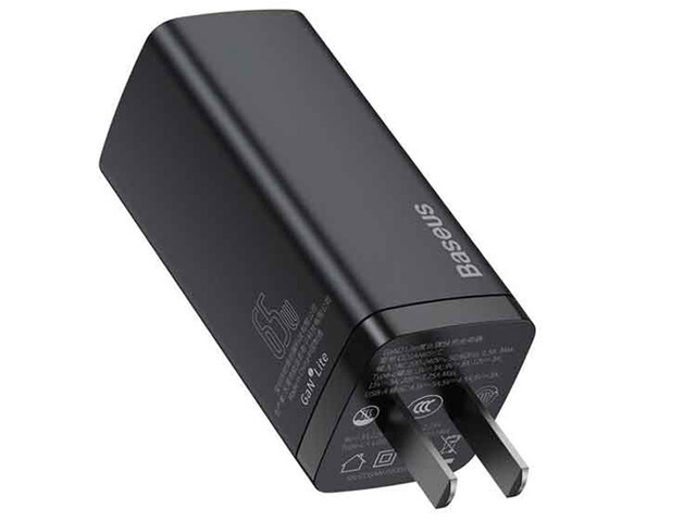 شارژر دیواری فست شارژ دو پورت تایپ سی 65 وات بیسوس Baseus GaN2 Lite US adapter CCGAN2L-F01