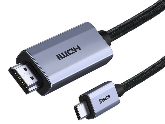 کابل تبدیل تایپ سی به اچ دی ام آی 3 متری بیسوس Baseus WKGQ010201 adapter cable USB Type C to HDMI 2.0