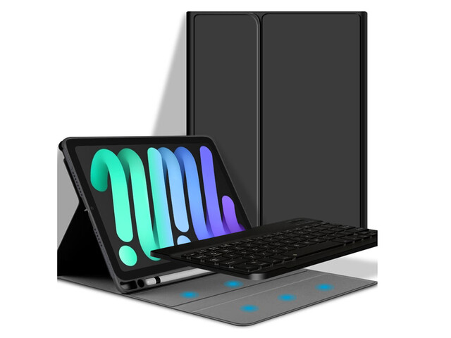 کیف چرمی وگان کیبورد دار آیپد مینی 6 8.3 اینچ گرین Green ipad mini 6 8.3&quot; 2021 Wireless Keyboard Premium Vegan Leather Case